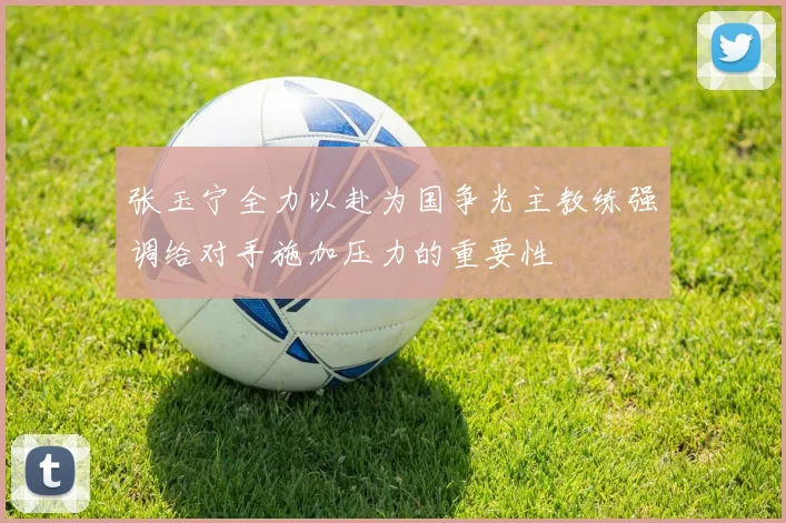 张玉宁全力以赴为国争光主教练强调给对手施加压力的重要性